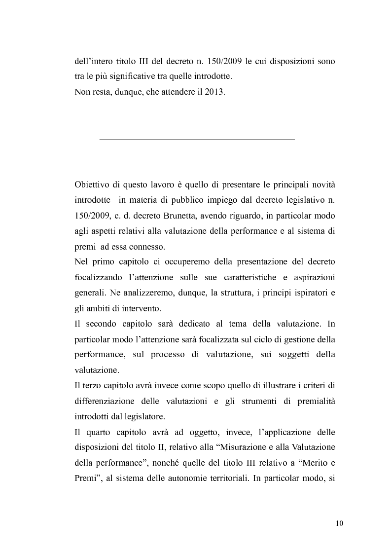 Anteprima della tesi: Il governo meritocratico delle risorse umane nella pubblica amministrazione: valutazione e premi alla luce del d.lgs. n. 150/2009, Pagina 8
