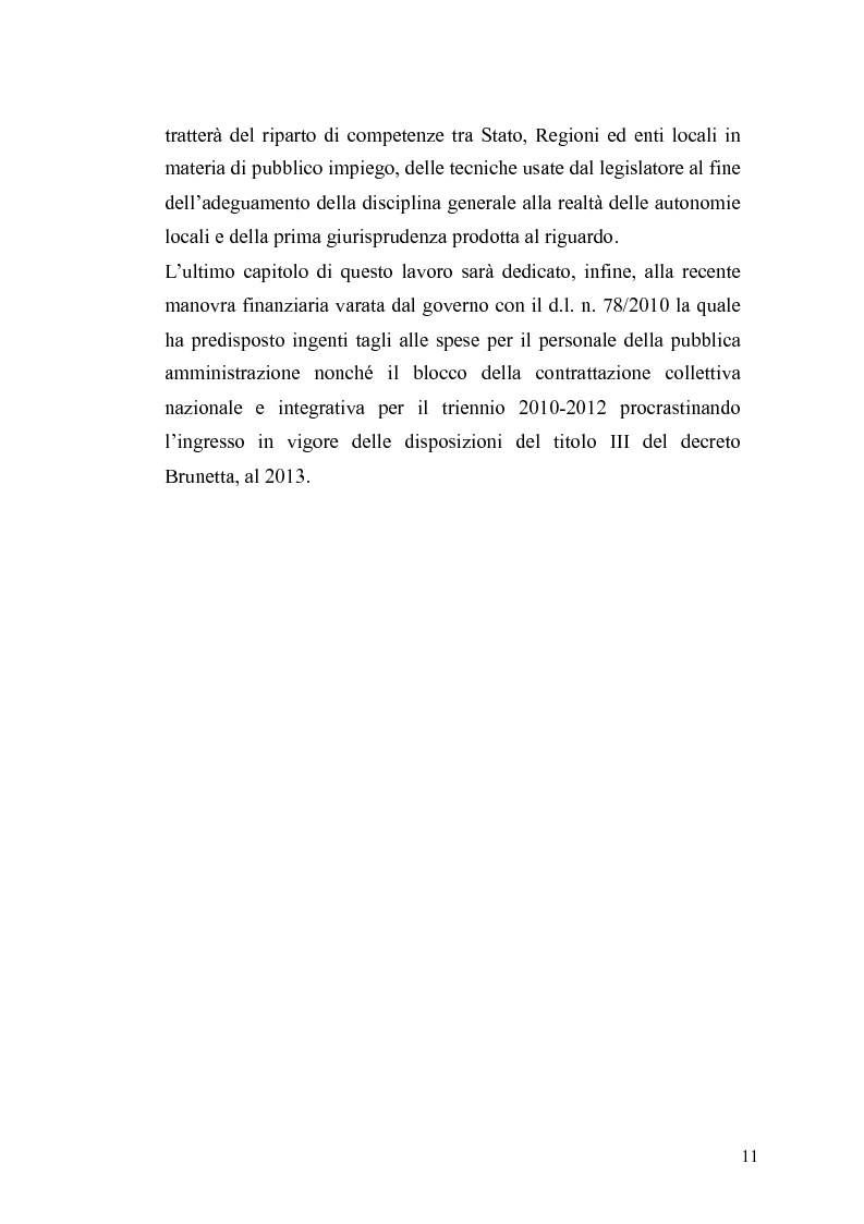 Anteprima della tesi: Il governo meritocratico delle risorse umane nella pubblica amministrazione: valutazione e premi alla luce del d.lgs. n. 150/2009, Pagina 9