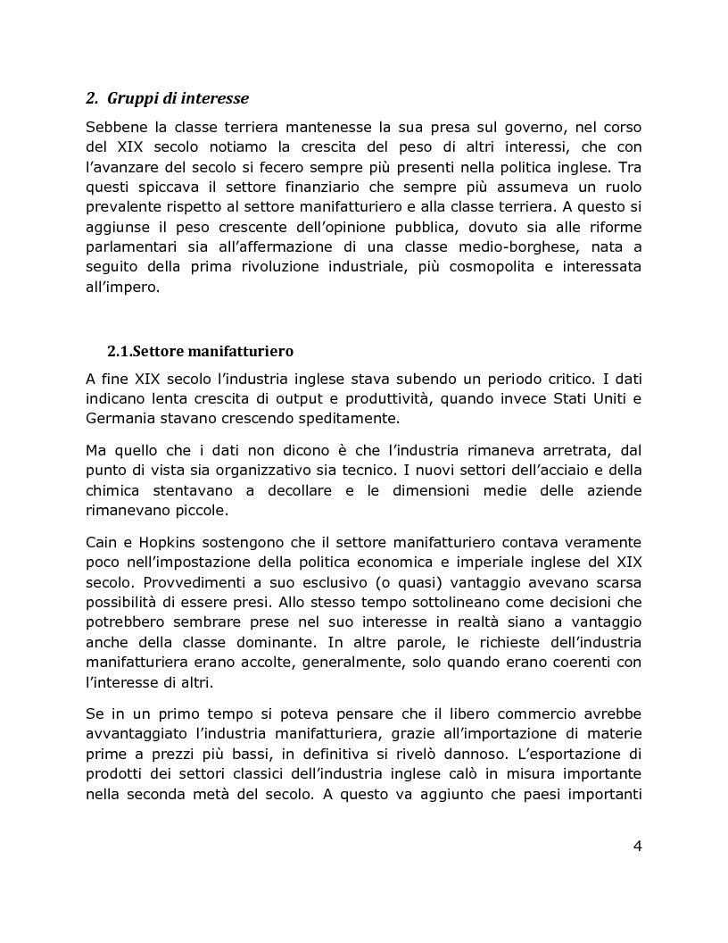 Anteprima della tesi: Il Dibattito su sistema finanziario, politica imperiale e colonialismo inglese, 1870 – 1914, Pagina 3