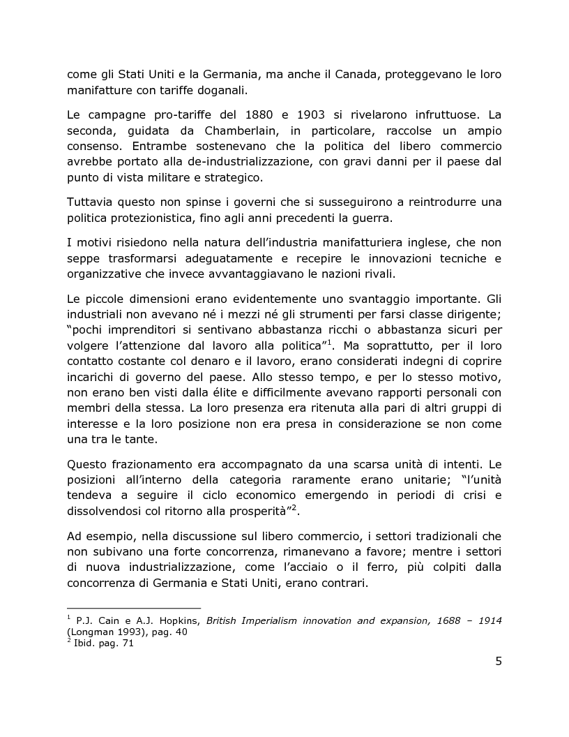 Anteprima della tesi: Il Dibattito su sistema finanziario, politica imperiale e colonialismo inglese, 1870 – 1914, Pagina 4