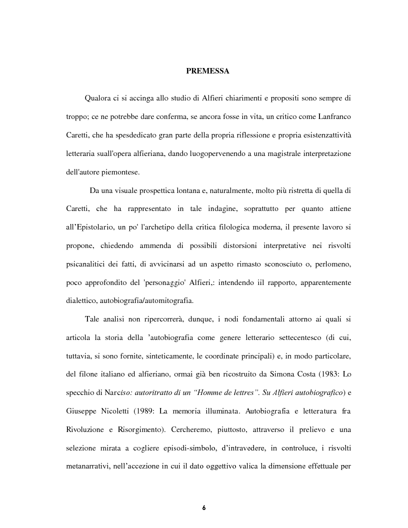 Anteprima della tesi: Le voci dell'Io. Autobiografia e automitografia nell'opera di Vittorio Alfieri, Pagina 3