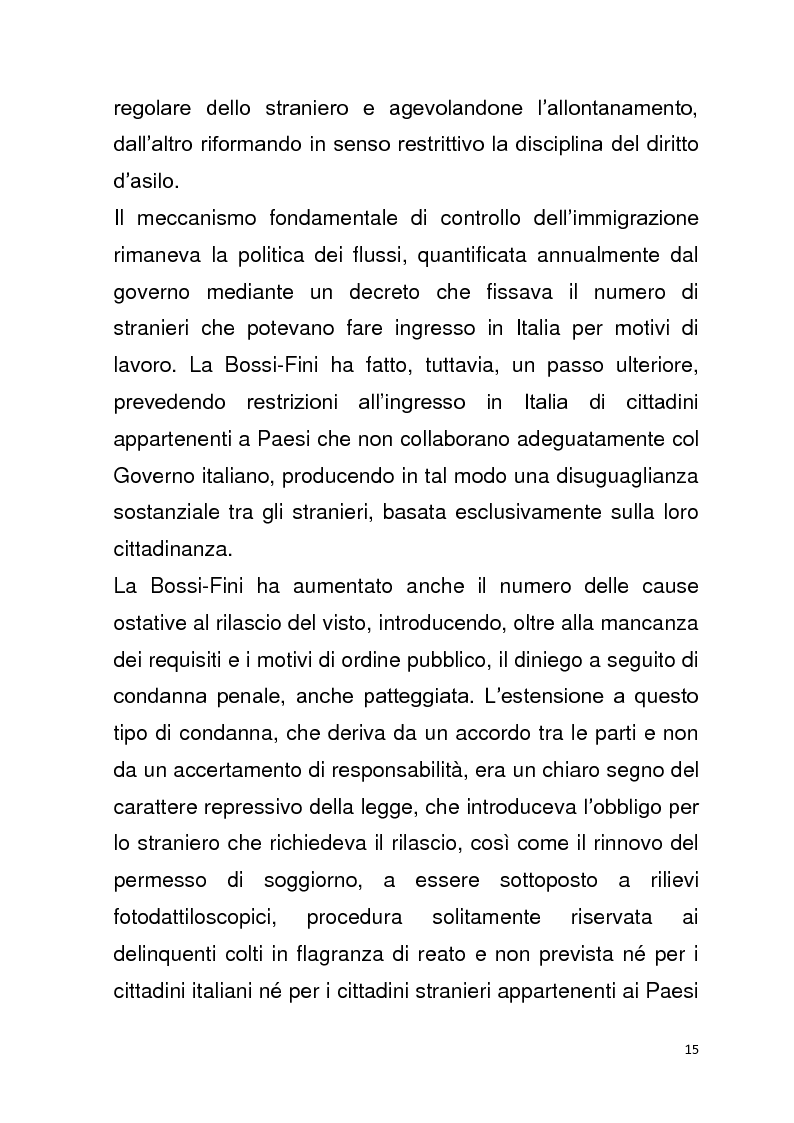 Anteprima della tesi: Diritto all'unità familiare degli stranieri in Italia, Pagina 11
