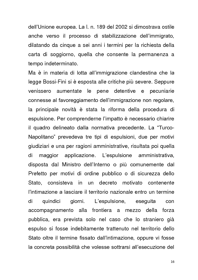 Anteprima della tesi: Diritto all'unità familiare degli stranieri in Italia, Pagina 12