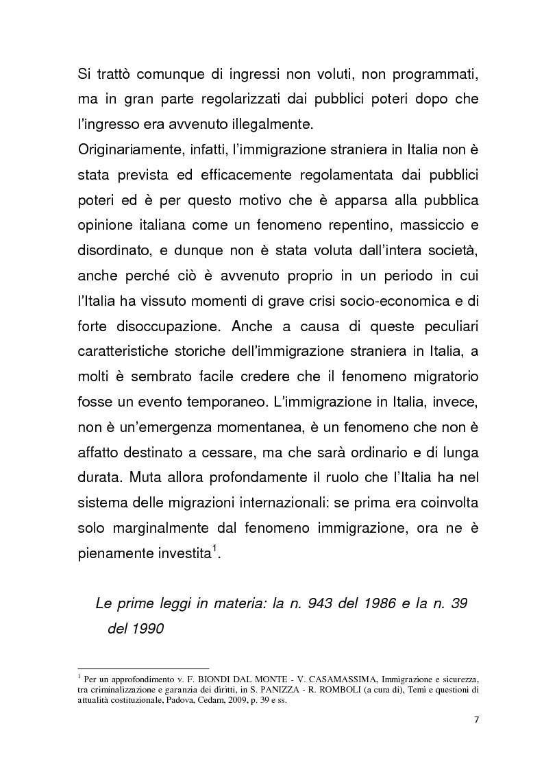 Anteprima della tesi: Diritto all'unità familiare degli stranieri in Italia, Pagina 3