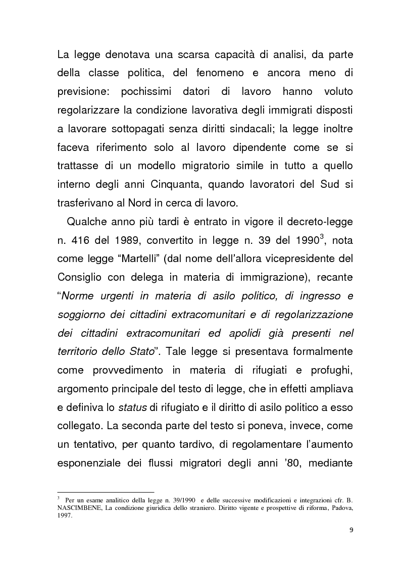 Anteprima della tesi: Diritto all'unità familiare degli stranieri in Italia, Pagina 5