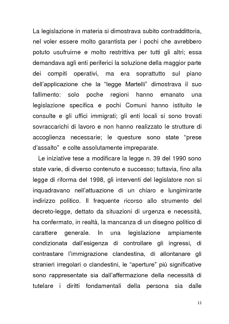 Anteprima della tesi: Diritto all'unità familiare degli stranieri in Italia, Pagina 7