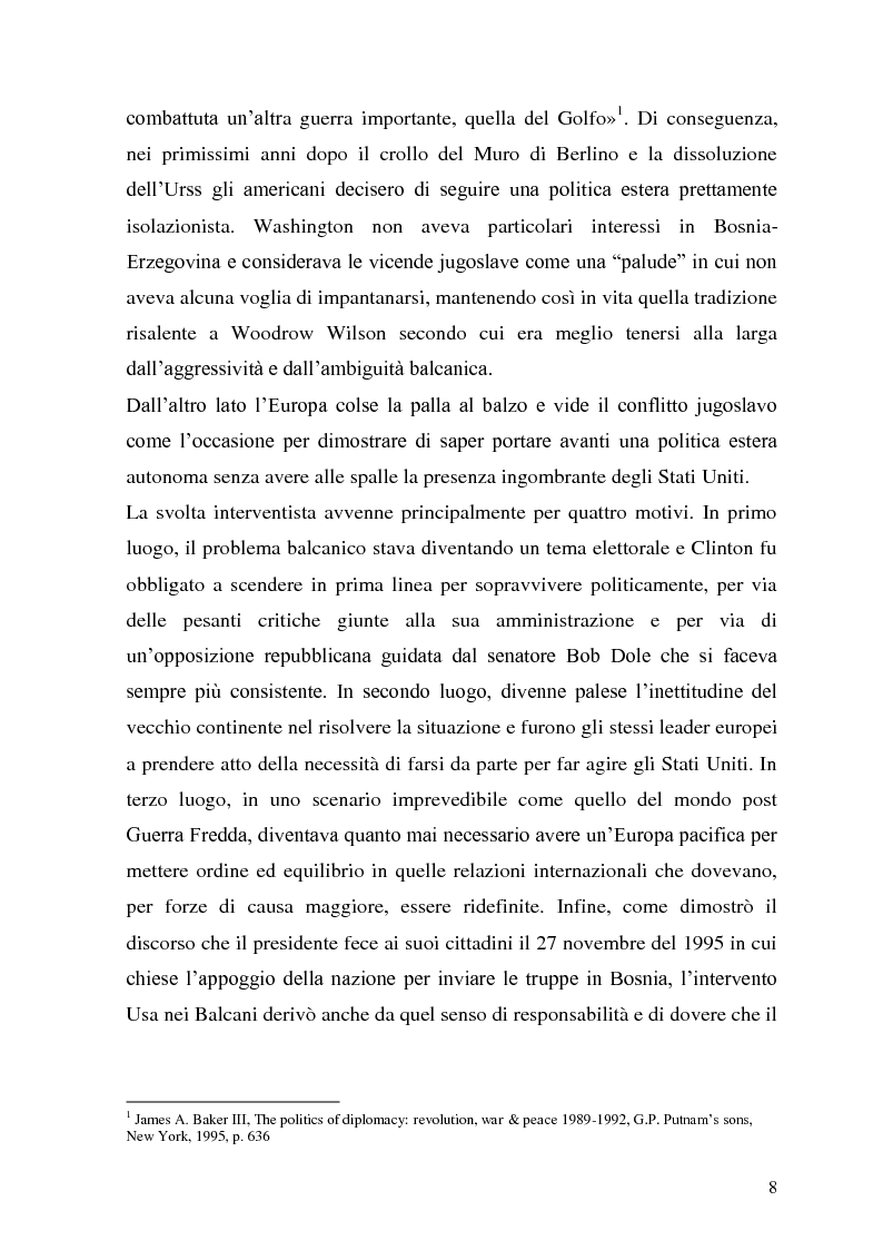 Anteprima della tesi: L'intervento statunitense in Bosnia-Erzegovina (1992-1995), Pagina 3