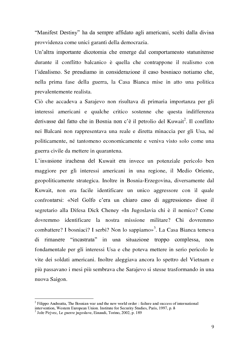 Anteprima della tesi: L'intervento statunitense in Bosnia-Erzegovina (1992-1995), Pagina 4