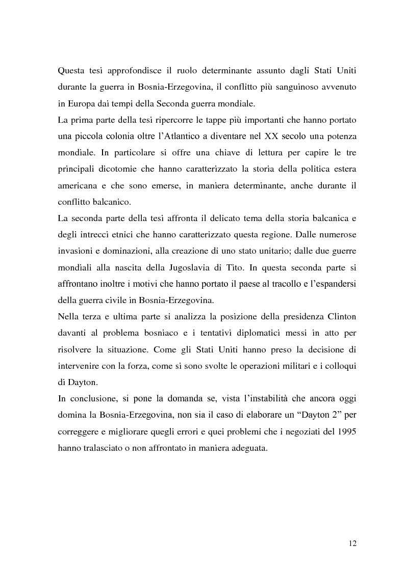 Anteprima della tesi: L'intervento statunitense in Bosnia-Erzegovina (1992-1995), Pagina 7