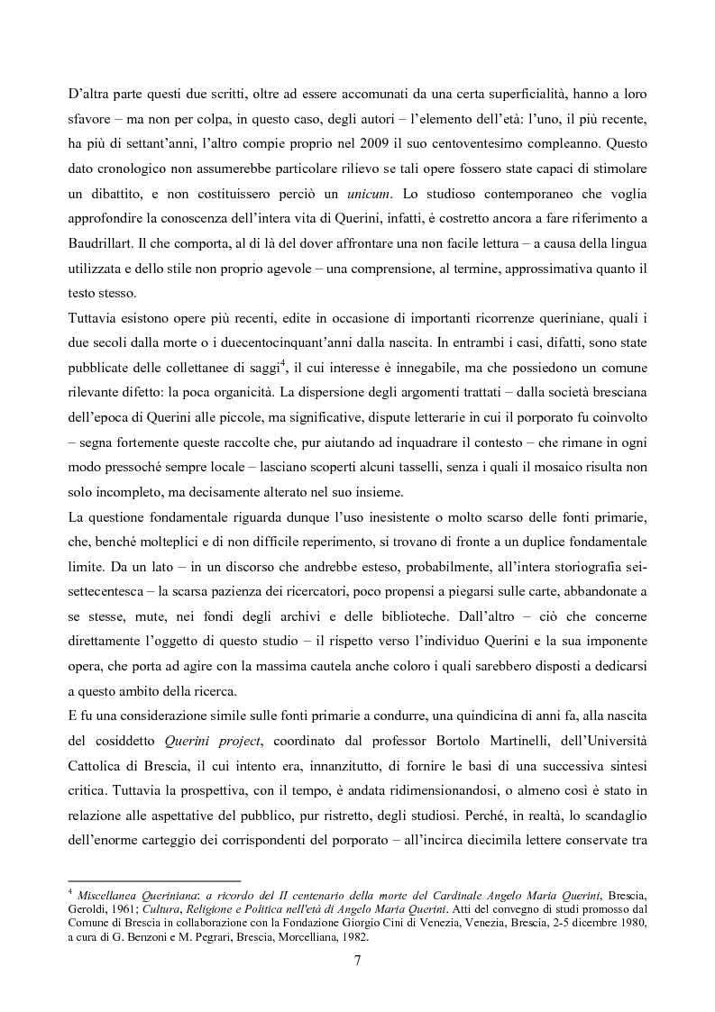 Anteprima della tesi: Erudizione e religione. Angelo Maria Querini e il respiro dell'Europa, Pagina 4