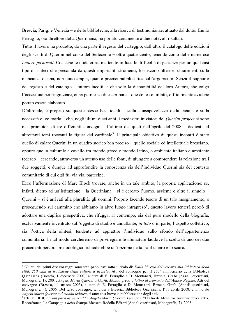 Anteprima della tesi: Erudizione e religione. Angelo Maria Querini e il respiro dell'Europa, Pagina 5