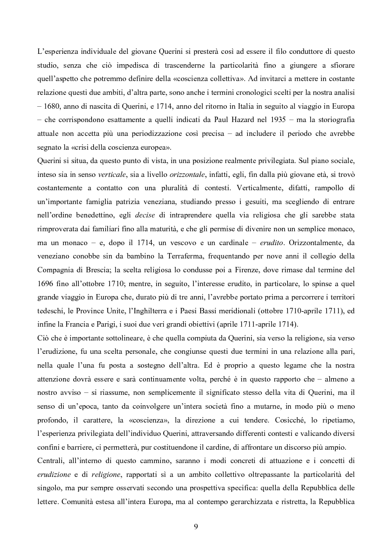 Anteprima della tesi: Erudizione e religione. Angelo Maria Querini e il respiro dell'Europa, Pagina 6