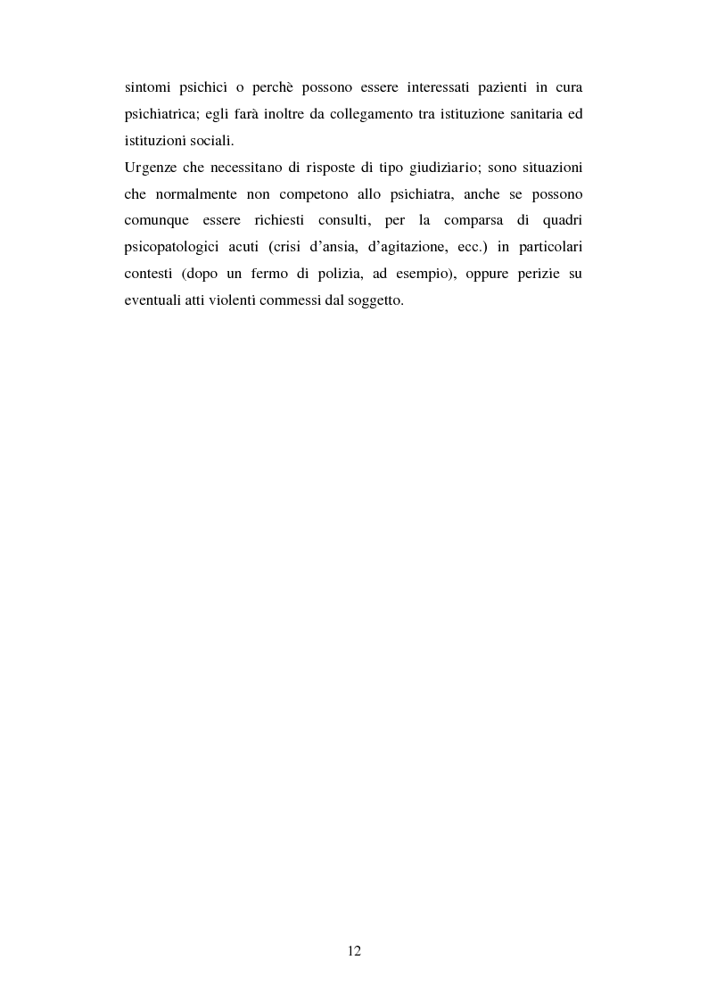 Anteprima della tesi: Le urgenze in psichiatria. Un'esperienza clinica basata sulla valutazione dei patterns dell'aggressività e della gestione del comportamento aggressivo in urgenza, presso il S.P.D.C. Ottonello., Pagina 10