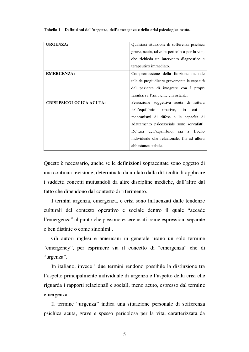 Anteprima della tesi: Le urgenze in psichiatria. Un'esperienza clinica basata sulla valutazione dei patterns dell'aggressività e della gestione del comportamento aggressivo in urgenza, presso il S.P.D.C. Ottonello., Pagina 3