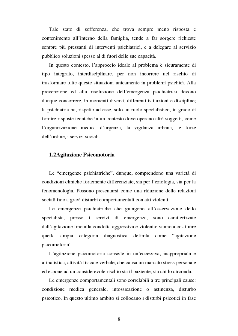 Anteprima della tesi: Le urgenze in psichiatria. Un'esperienza clinica basata sulla valutazione dei patterns dell'aggressività e della gestione del comportamento aggressivo in urgenza, presso il S.P.D.C. Ottonello., Pagina 6