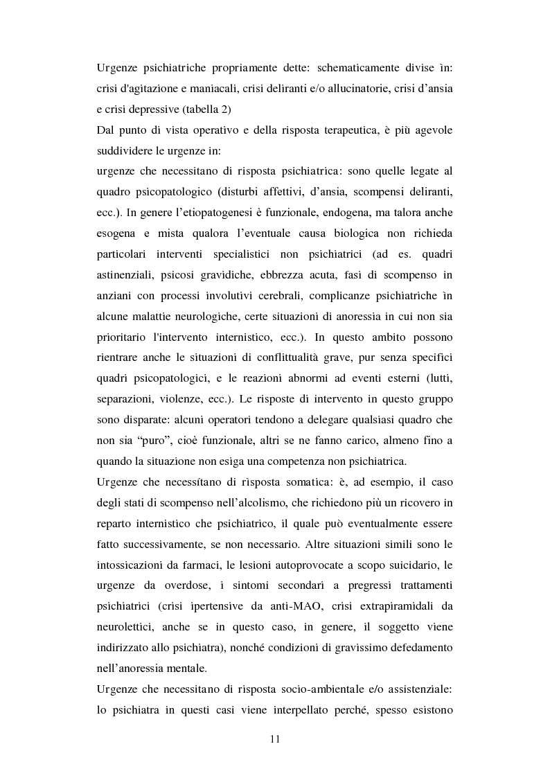 Anteprima della tesi: Le urgenze in psichiatria. Un'esperienza clinica basata sulla valutazione dei patterns dell'aggressività e della gestione del comportamento aggressivo in urgenza, presso il S.P.D.C. Ottonello., Pagina 9