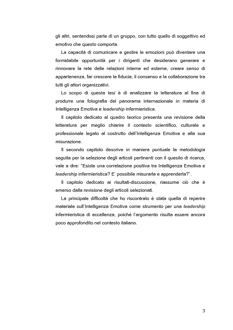 Anteprima della tesi: L'Intelligenza Emotiva come strumento per una leadership infermieristica d'eccellenza, Pagina 4