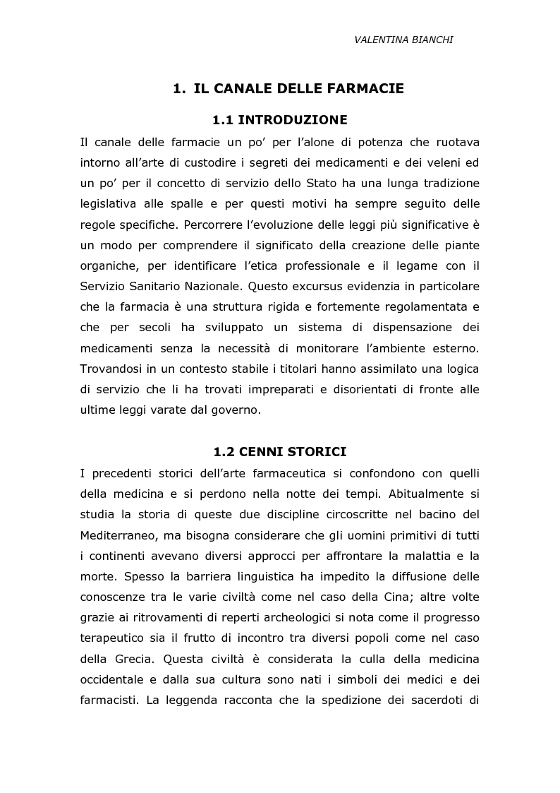 Anteprima della tesi: Evoluzione della farmacia: liberalizzazione e retail marketing, Pagina 4