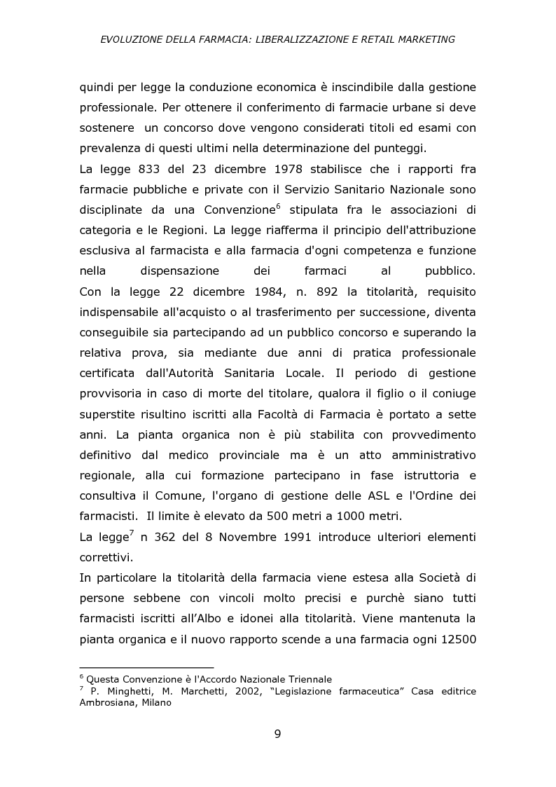 Anteprima della tesi: Evoluzione della farmacia: liberalizzazione e retail marketing, Pagina 8