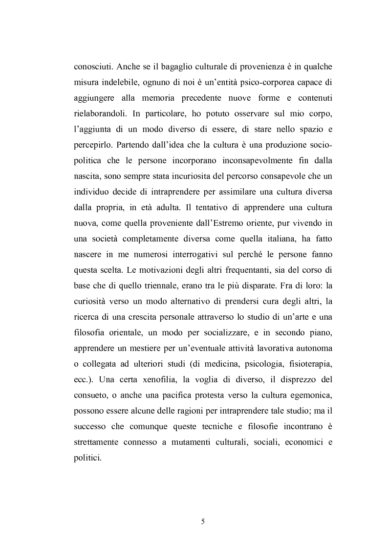 Anteprima della tesi: Concezioni della corporeità e del benessere psicofisico: esperienze di formazione di uno shiatsuka, Pagina 4