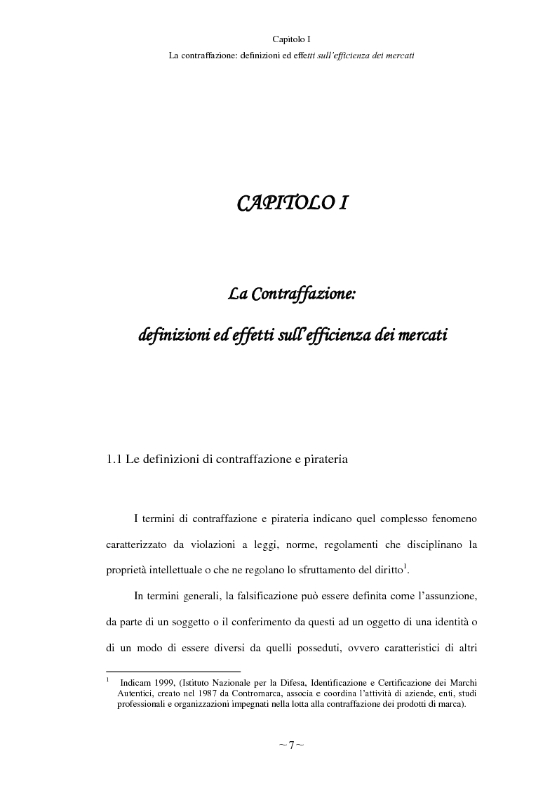 Anteprima della tesi: Gli effetti economici del reato di contraffazione, Pagina 6
