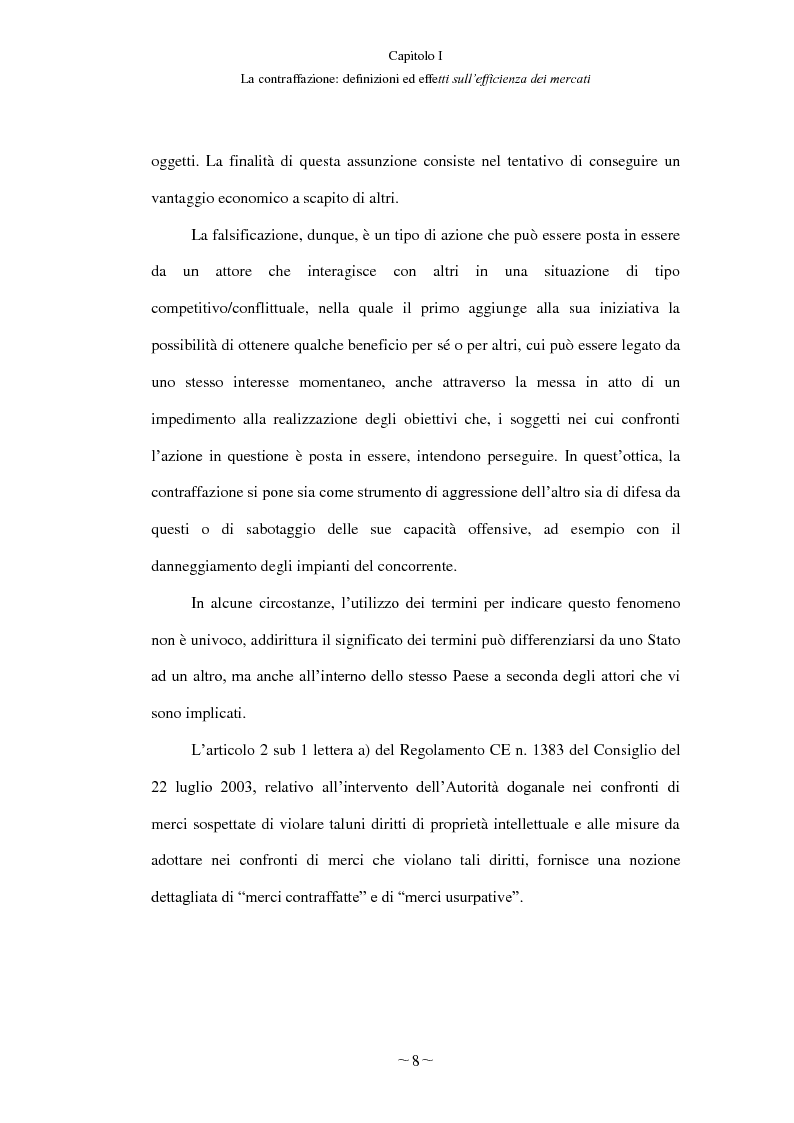 Anteprima della tesi: Gli effetti economici del reato di contraffazione, Pagina 7