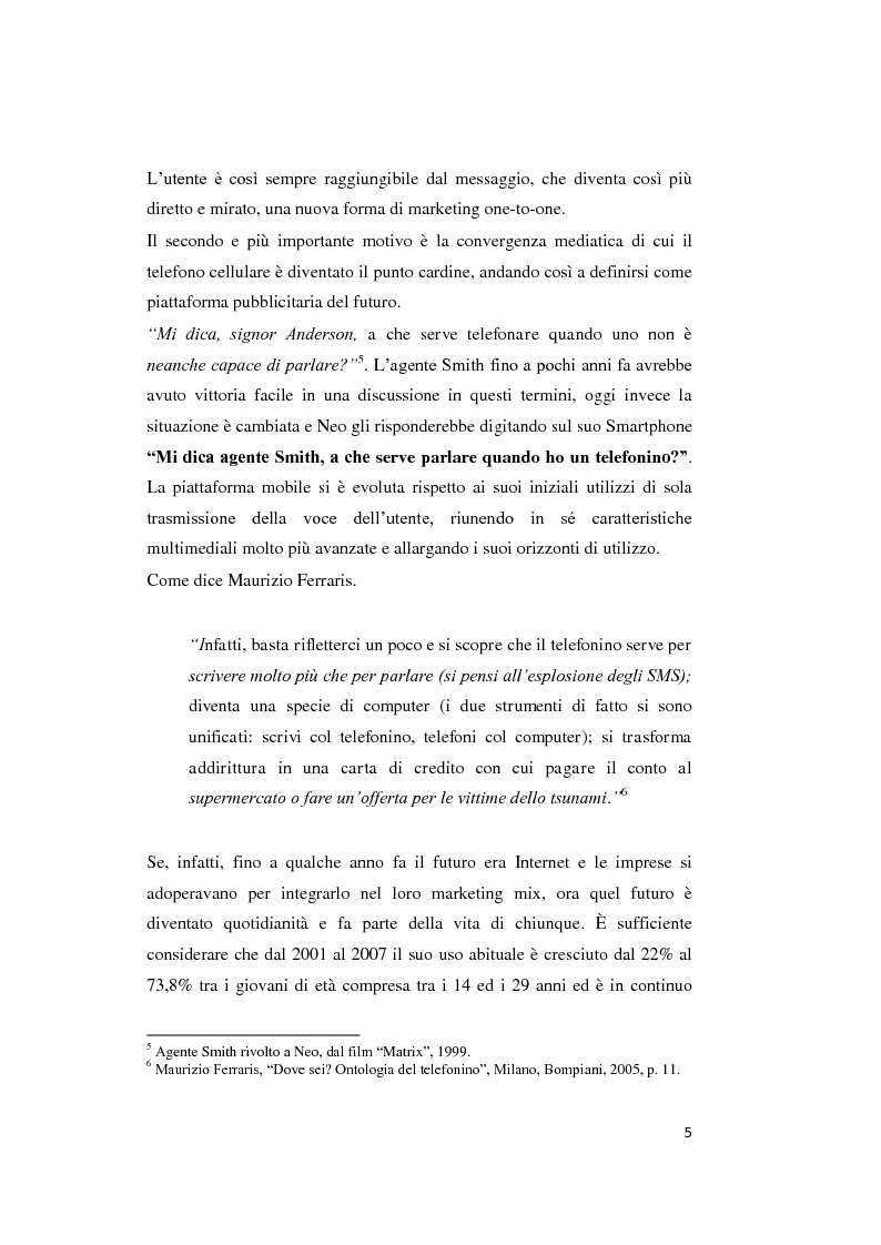 Anteprima della tesi: Mobile marketing. Passato, presente e futuro del nuovo marketing one to one, Pagina 4