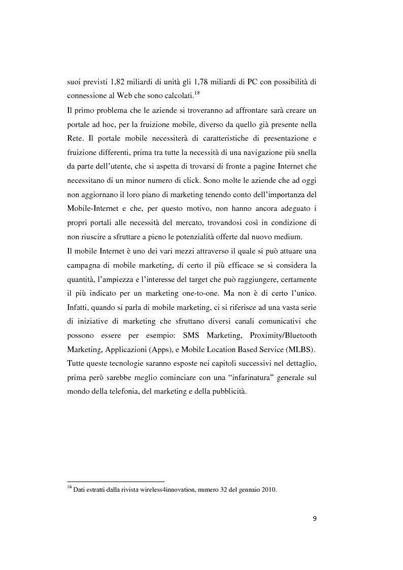Anteprima della tesi: Mobile marketing. Passato, presente e futuro del nuovo marketing one to one, Pagina 8