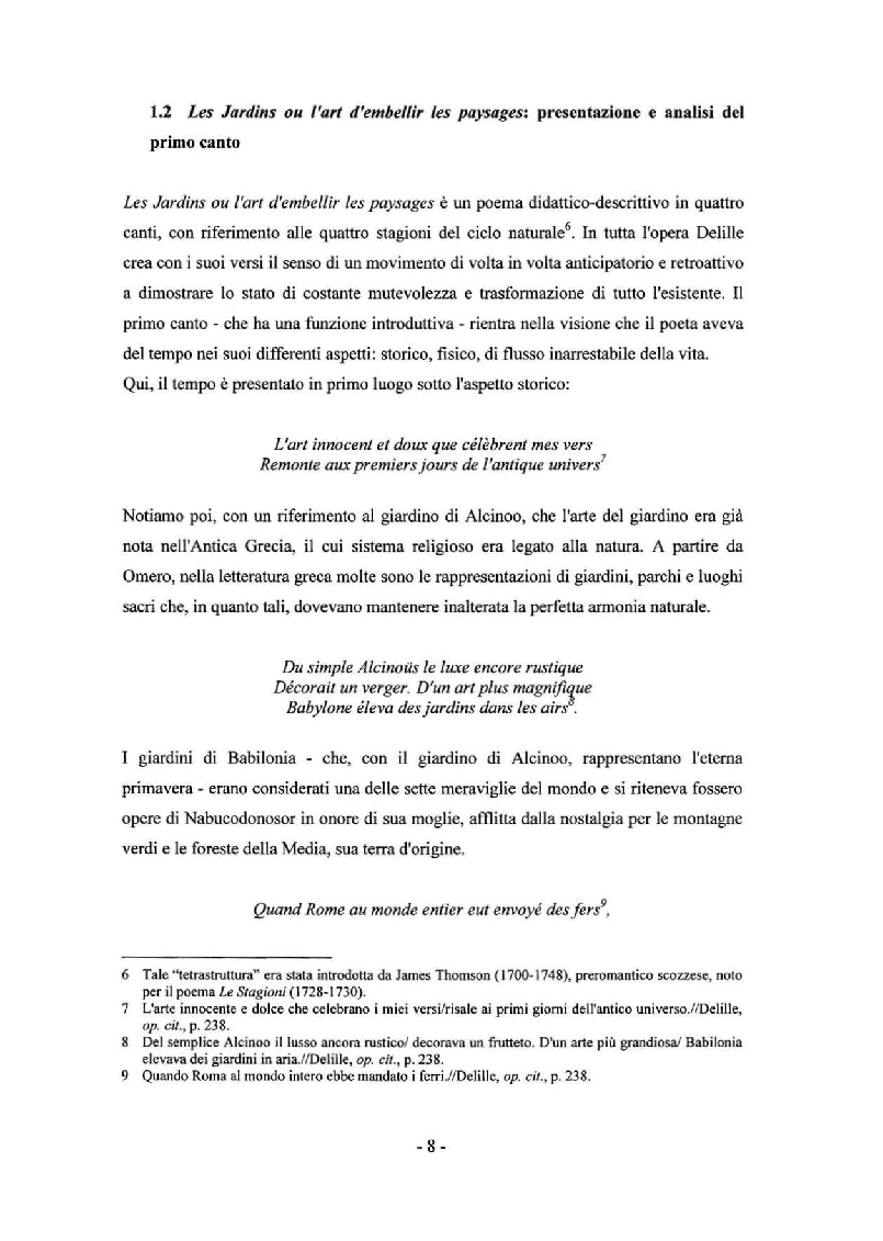 Anteprima della tesi: Sady: Les Jardins di Jacques Delille nella traduzione di Aleksandr Fedorovic Voejkov, Pagina 6