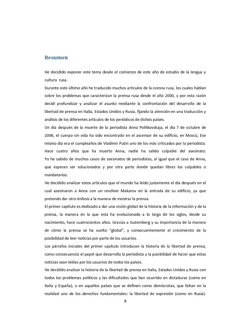 Anteprima della tesi: La libertà di stampa. Il caso di Anna Politkovskaja, Pagina 6