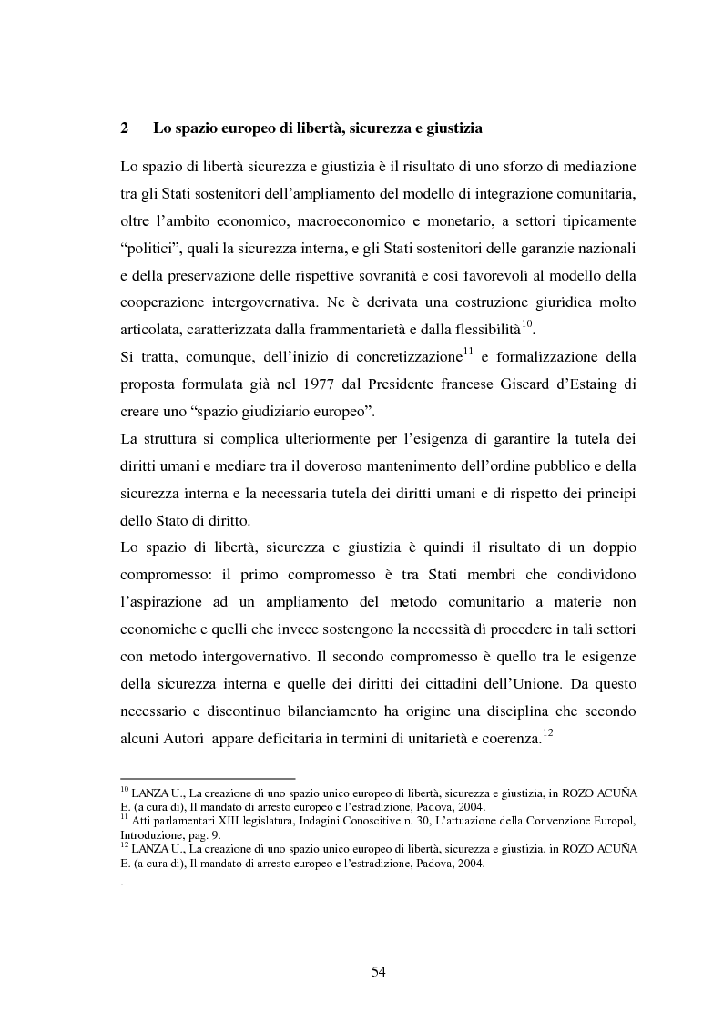 Anteprima della tesi: La Cooperazione di Polizia e Giudiziaria in materia penale - genesi, evoluzione e prospettive nell'Unione Europea, Pagina 7