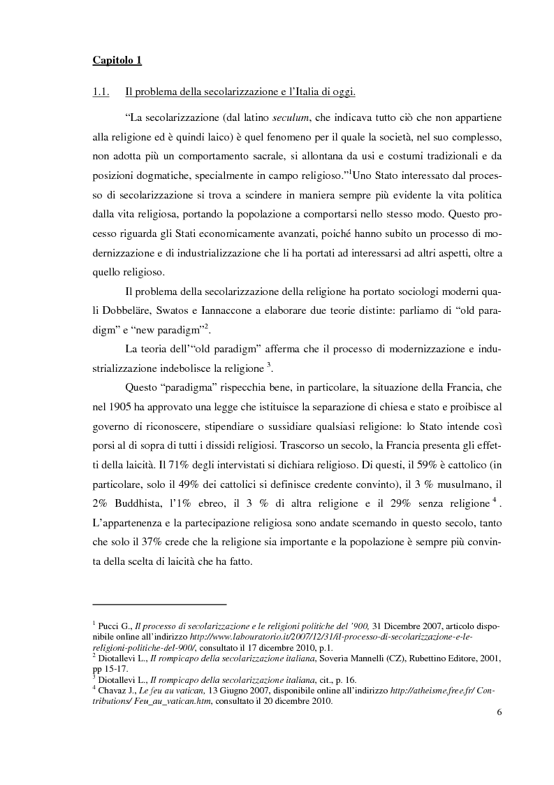 Anteprima della tesi: I giovani e la religione, tra coerenza e contraddizione. Un'indagine tra gli studenti del corso di mediazione dell'Università dell'Insubria., Pagina 4