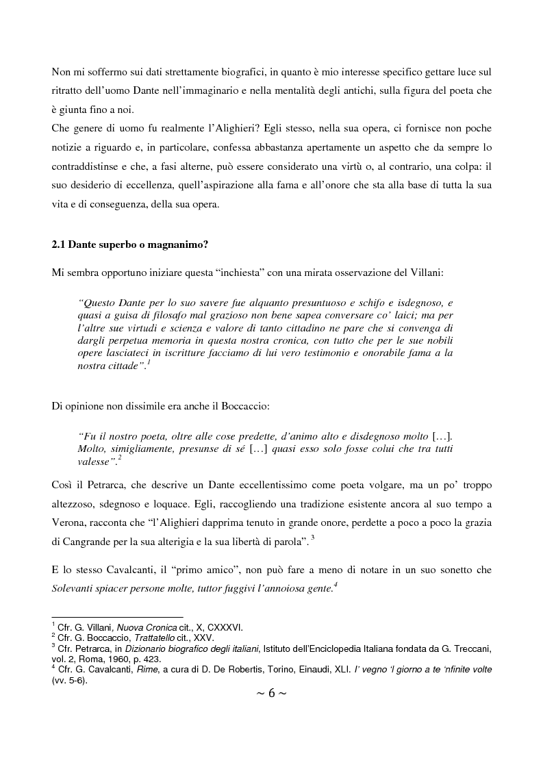 Anteprima della tesi: La superbia in Dante: intimo conflitto tra desiderio di gloria e consapevolezza della sua vanità, Pagina 7