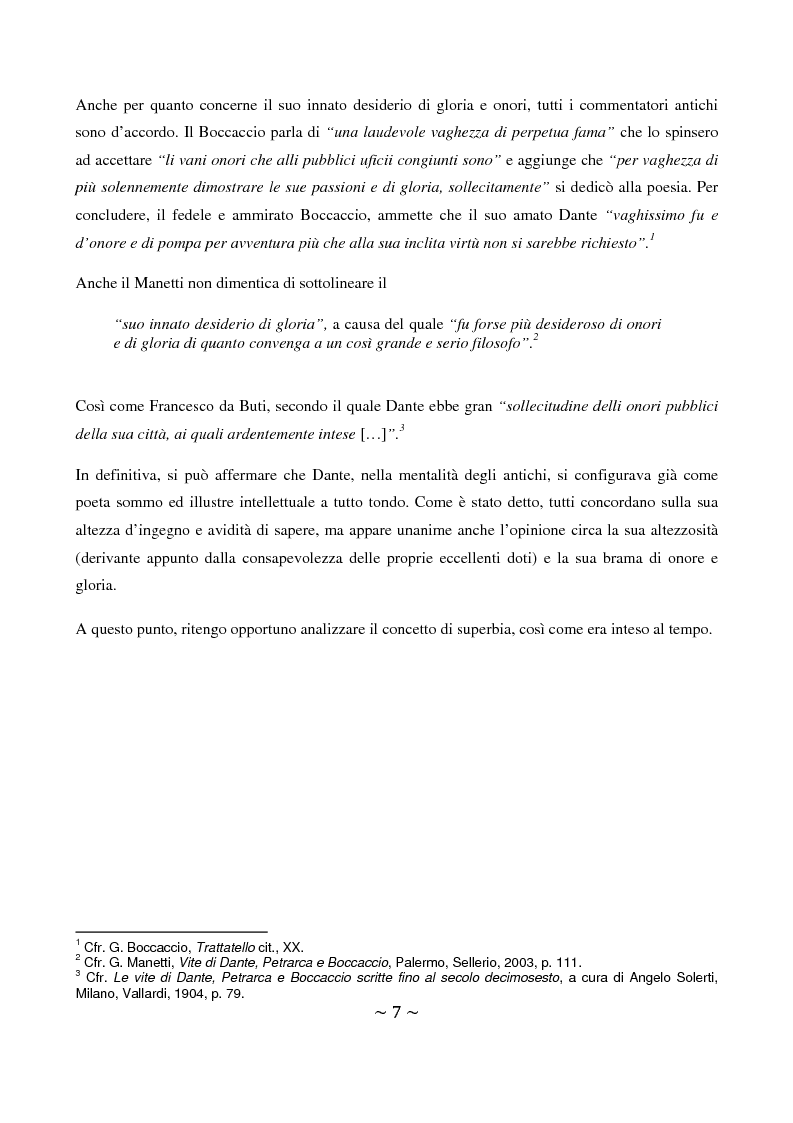 Anteprima della tesi: La superbia in Dante: intimo conflitto tra desiderio di gloria e consapevolezza della sua vanità, Pagina 8