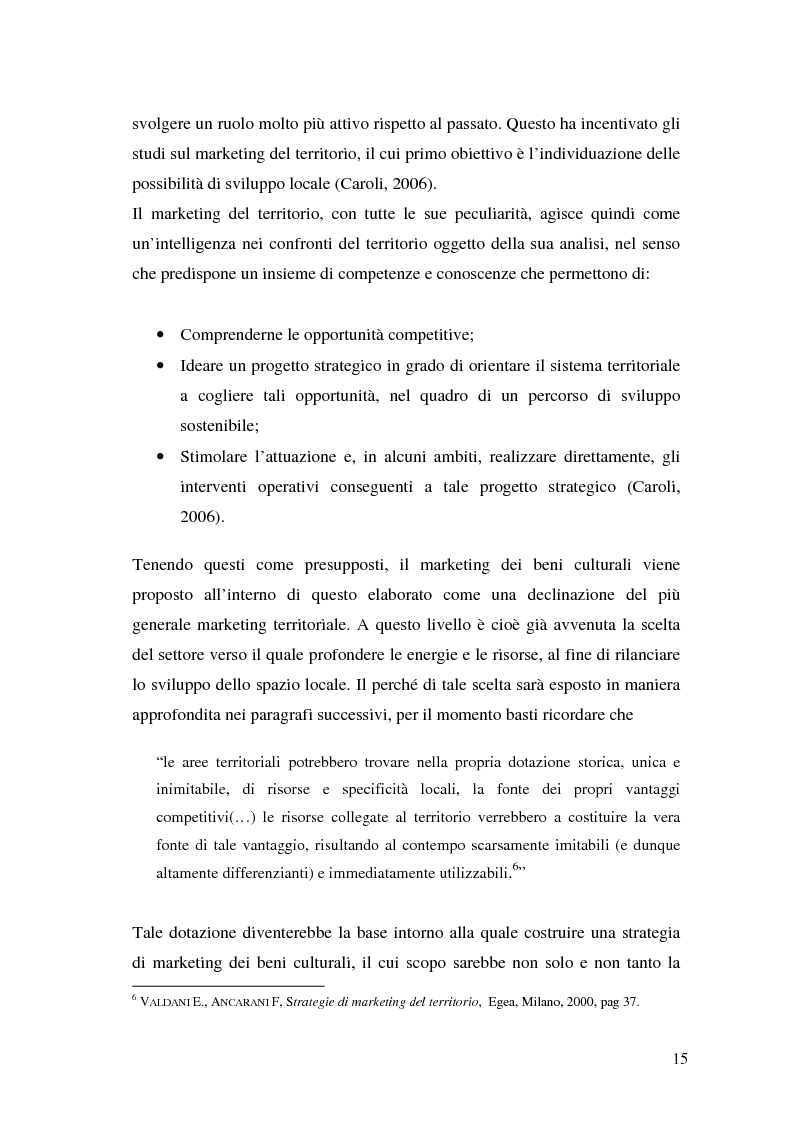 Anteprima della tesi: Il marketing dei beni culturali tra territorio e nuove tecnologie, Pagina 11