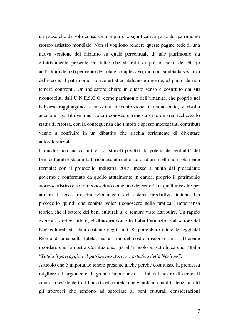 Anteprima della tesi: Il marketing dei beni culturali tra territorio e nuove tecnologie, Pagina 3