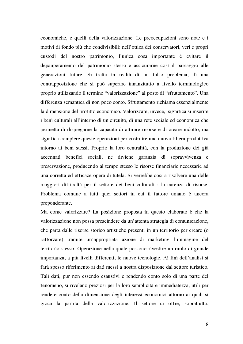 Anteprima della tesi: Il marketing dei beni culturali tra territorio e nuove tecnologie, Pagina 4