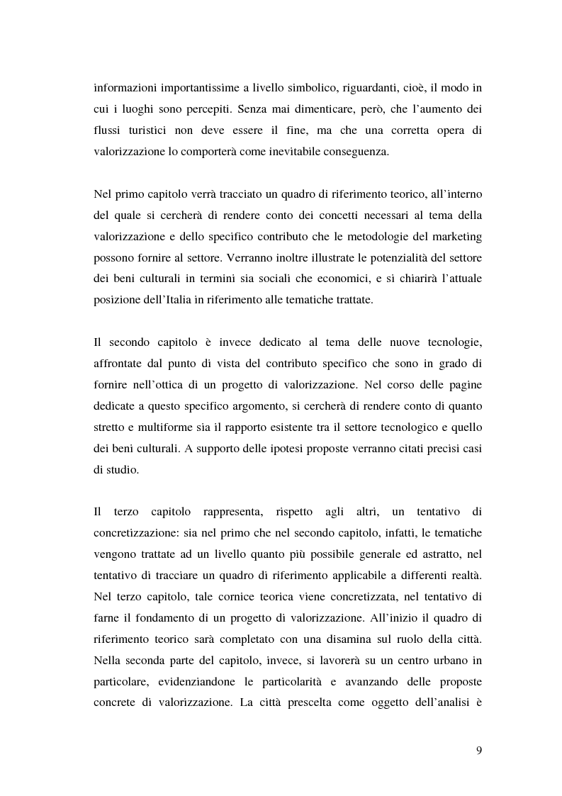 Anteprima della tesi: Il marketing dei beni culturali tra territorio e nuove tecnologie, Pagina 5