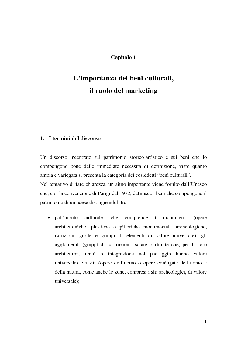Anteprima della tesi: Il marketing dei beni culturali tra territorio e nuove tecnologie, Pagina 7
