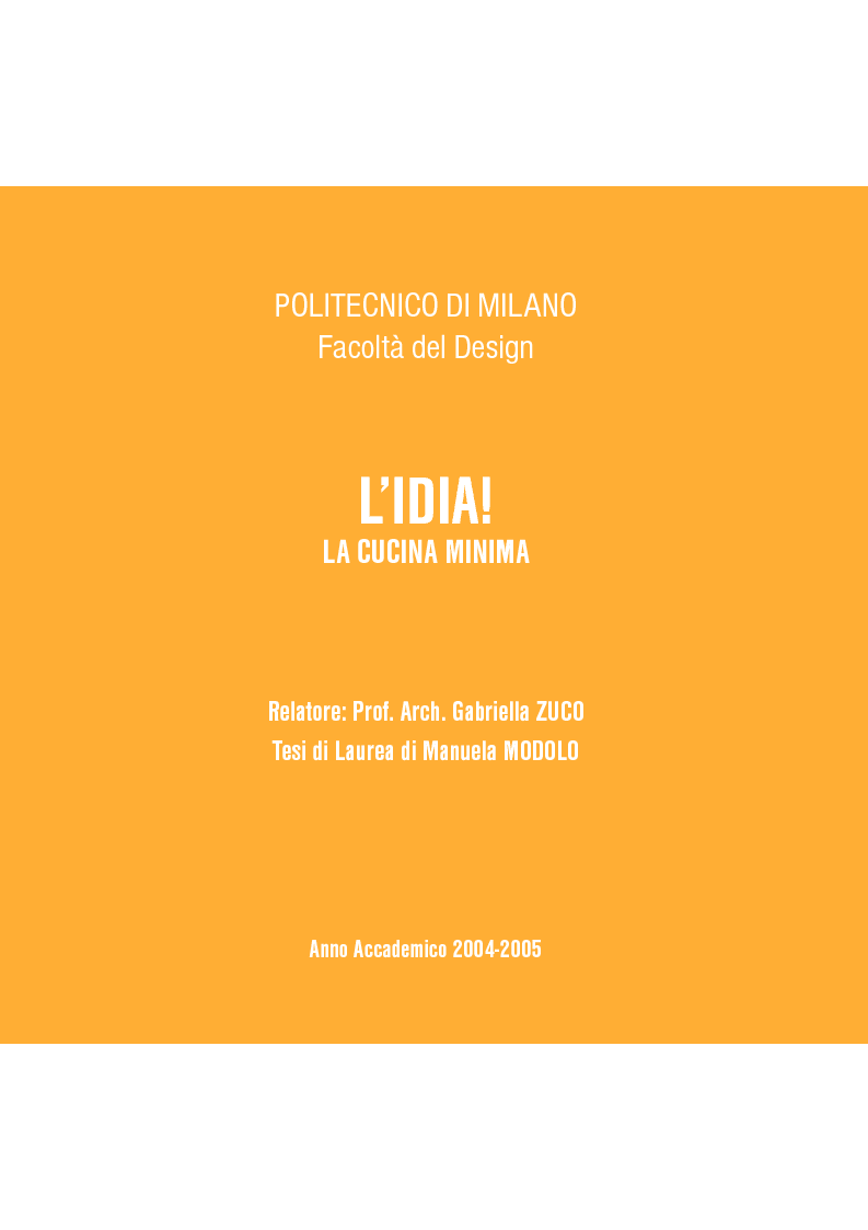 Anteprima della tesi: L'IDIA! La cucina minima, Pagina 1