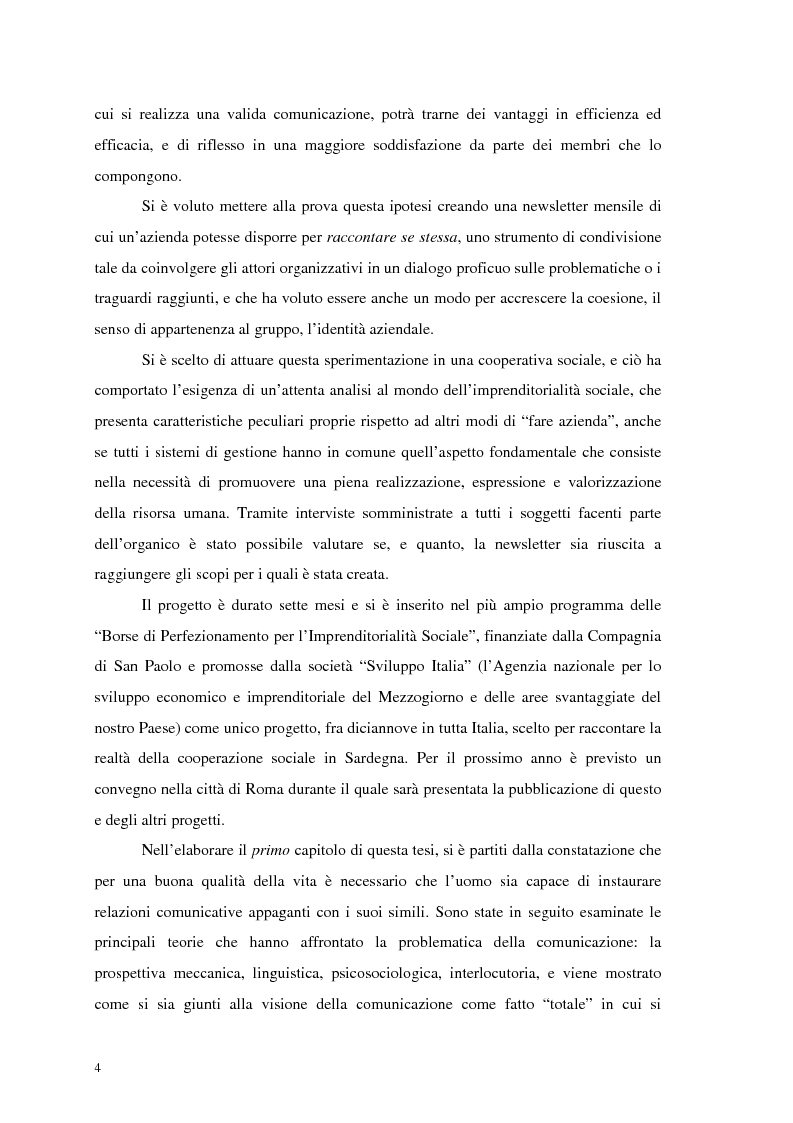 Anteprima della tesi: La comunicazione nelle imprese sociali: il progetto di una newsletter, Pagina 3