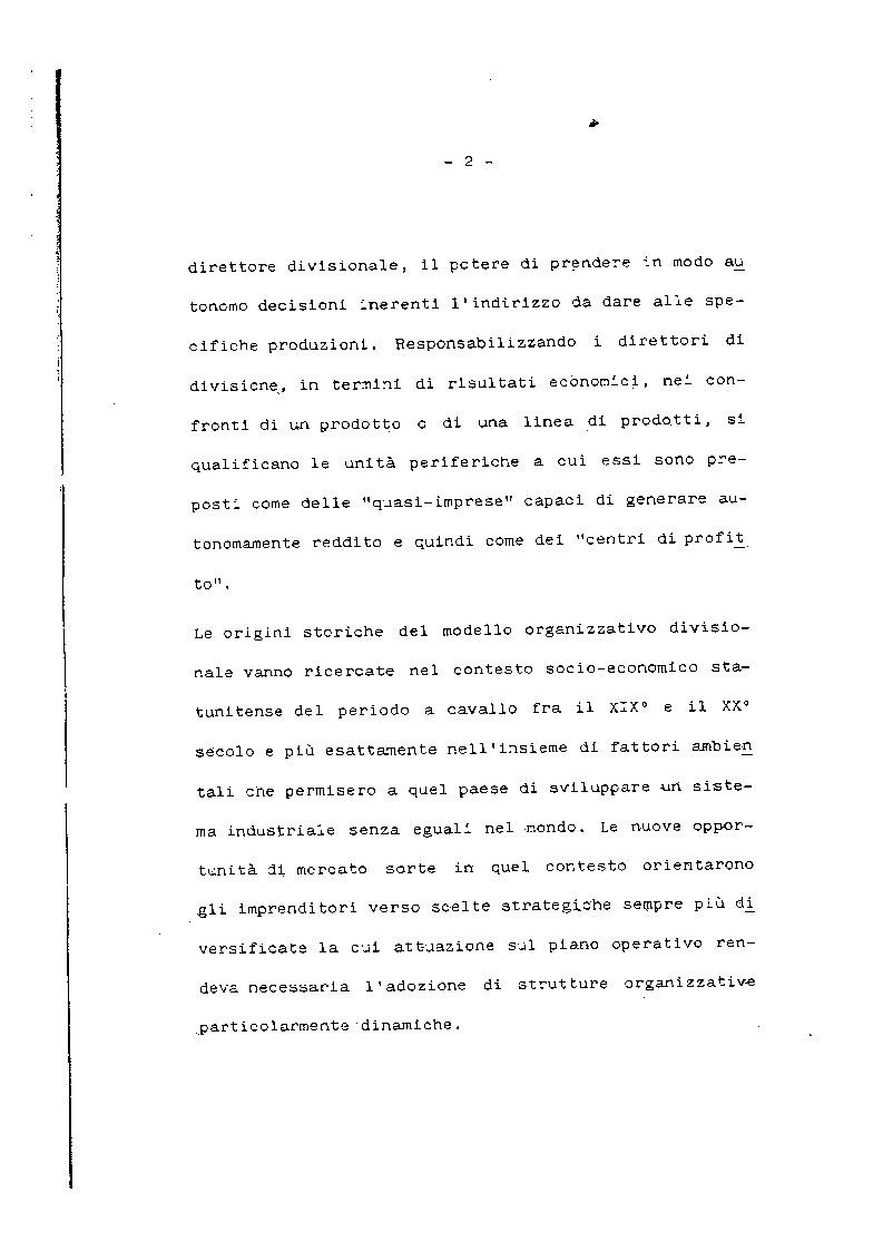 Anteprima della tesi: Problemi e prospettive del modello organizzativo divisionale, Pagina 3