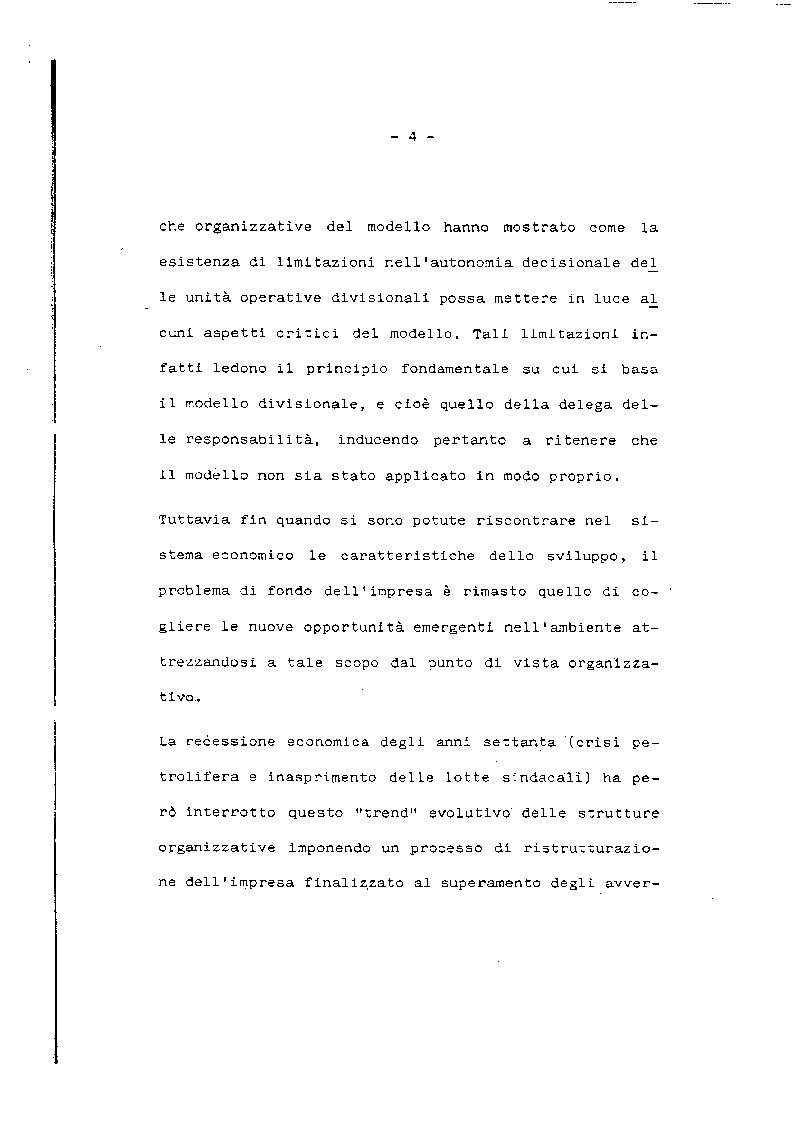 Anteprima della tesi: Problemi e prospettive del modello organizzativo divisionale, Pagina 5