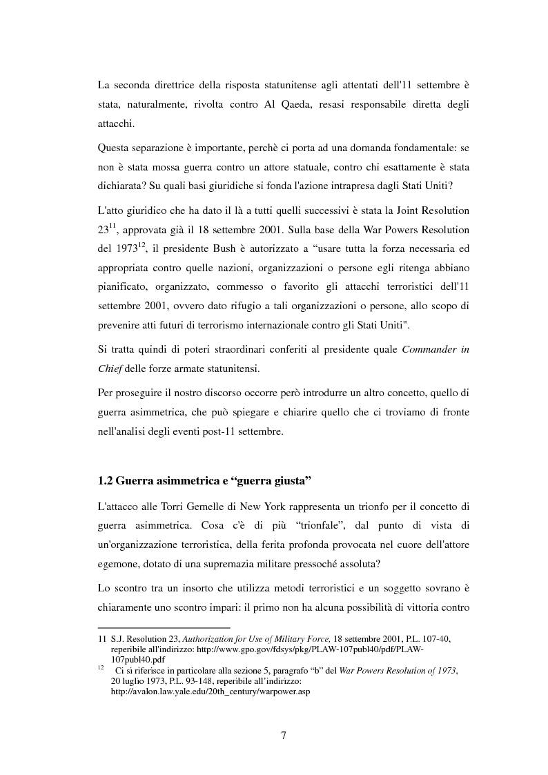 Anteprima della tesi: Le conseguenze della legislazione antiterrorismo sull'equilibrio tra i poteri nel sistema delle istituzioni americane., Pagina 3