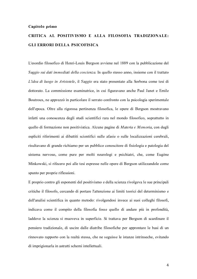 Anteprima della tesi: Influenze di Henri Bergson nella psichiatria di Eugène Minkowski, Pagina 5