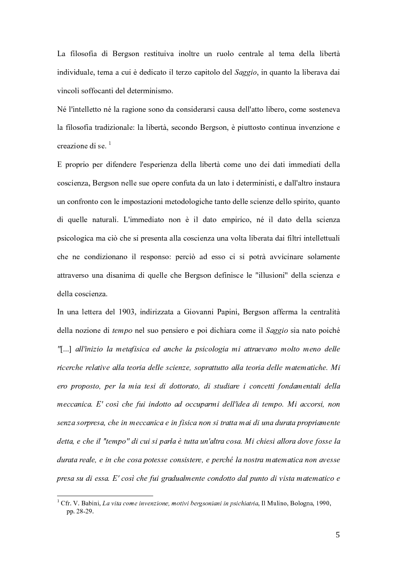 Anteprima della tesi: Influenze di Henri Bergson nella psichiatria di Eugène Minkowski, Pagina 6