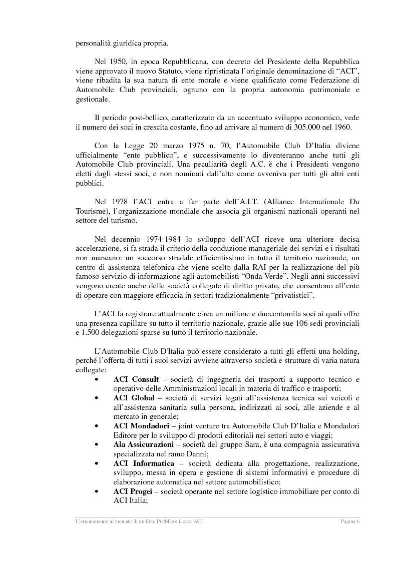 Anteprima della tesi: L'orientamento al mercato di un Ente Pubblico: il caso ACI, Pagina 5