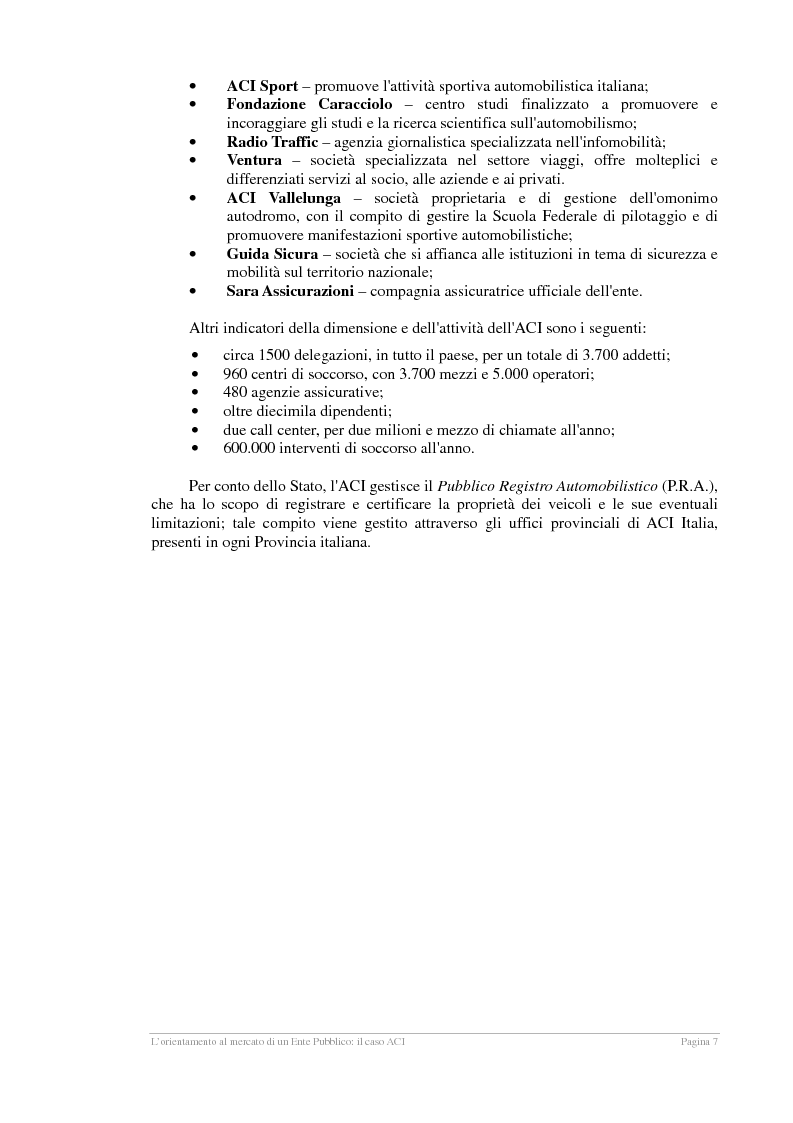 Anteprima della tesi: L'orientamento al mercato di un Ente Pubblico: il caso ACI, Pagina 6