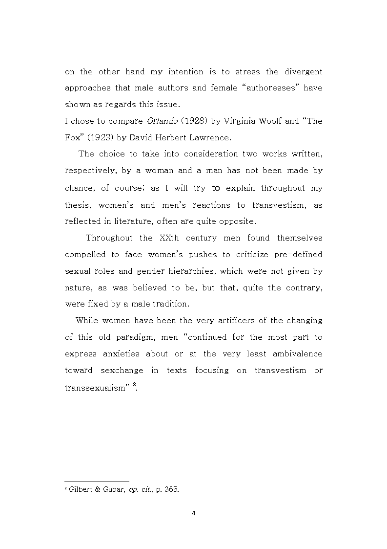 Anteprima della tesi: ''We are what we wear''. The politics of transvestism and cross-dressing in ''The Fox'' (1923) and Orlando (1928), Pagina 3