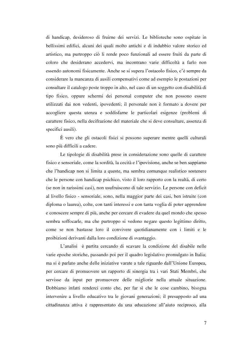 Anteprima della tesi: Biblioteca senza barriere: accessibilità per il disabile, Pagina 3